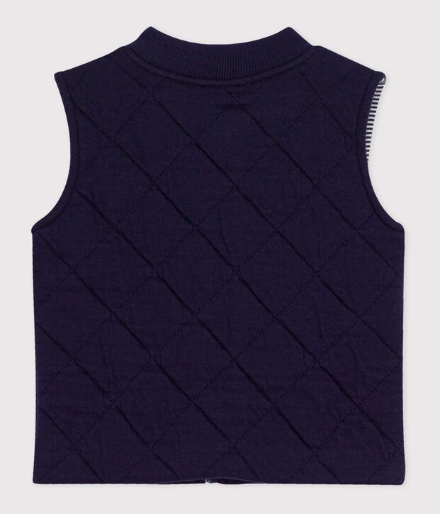 Doudoune b&eacute;b&eacute; sans manche en coton matelass&eacute; bleu marine