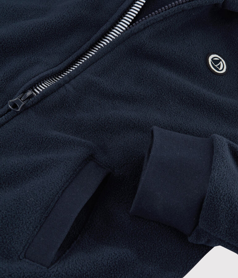 Polaire &agrave; capuche enfant fille / gar&ccedil;on bleu