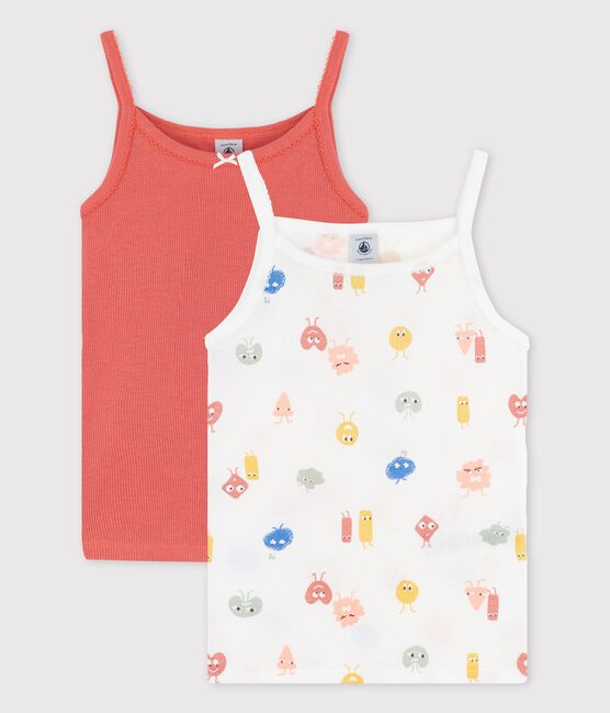 Lot de 2 chemises à bretelles émotions petite fille en coton et lyocell variante 1