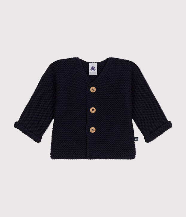 Cardigan en tricot point mousse b&eacute;b&eacute; bleu