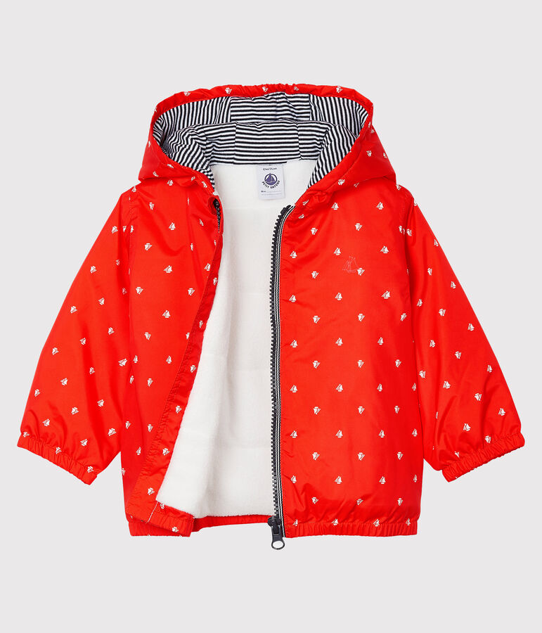 Blouson doubl&eacute; polaire b&eacute;b&eacute; mixte rouge/blanc