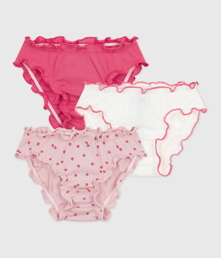 Lot de culottes enfant en coton froufrou imprim&eacute; pommes variante 1