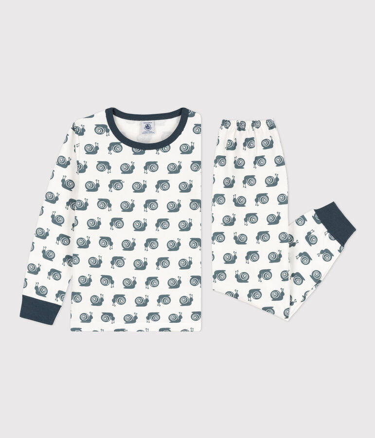 Pyjama escargot en molleton enfant blanc MARSHMALLOW/ DUCKY