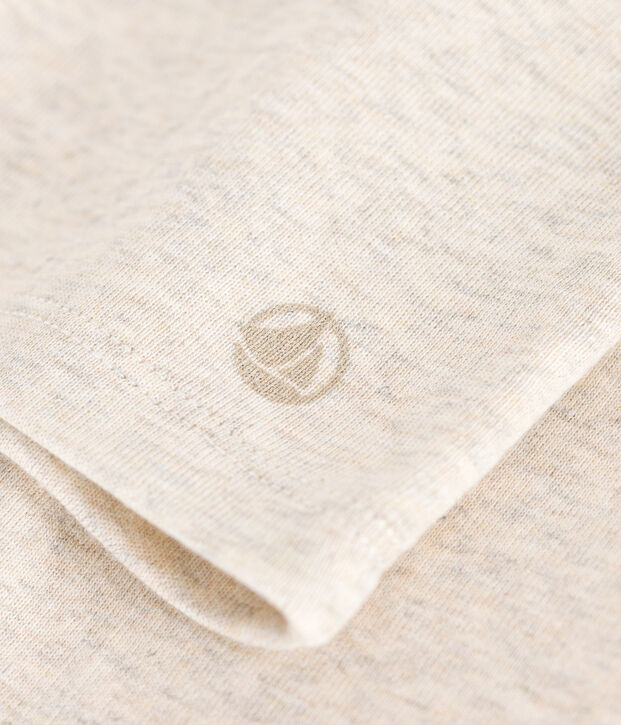 Tee-shirt manches longues en c&ocirc;te enfant fille beige