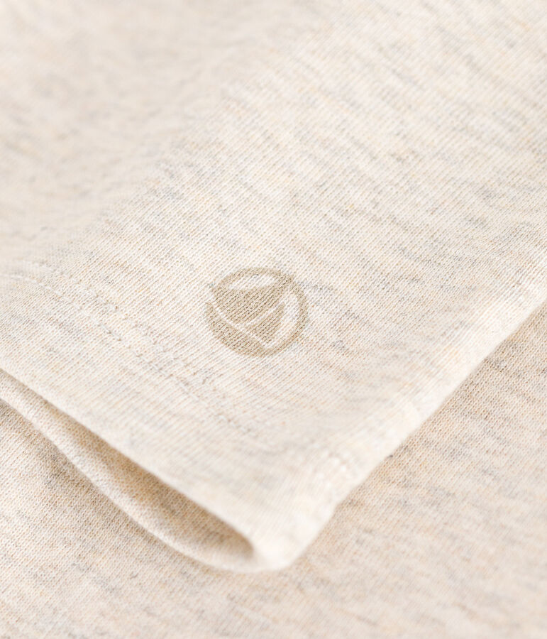 Tee-shirt manches longues en c&ocirc;te enfant fille beige MONTELIMAR CHINE