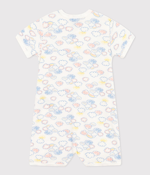 Combinaison en coton imprim&eacute; arc-en-ciel b&eacute;b&eacute; blanc/multicouleur