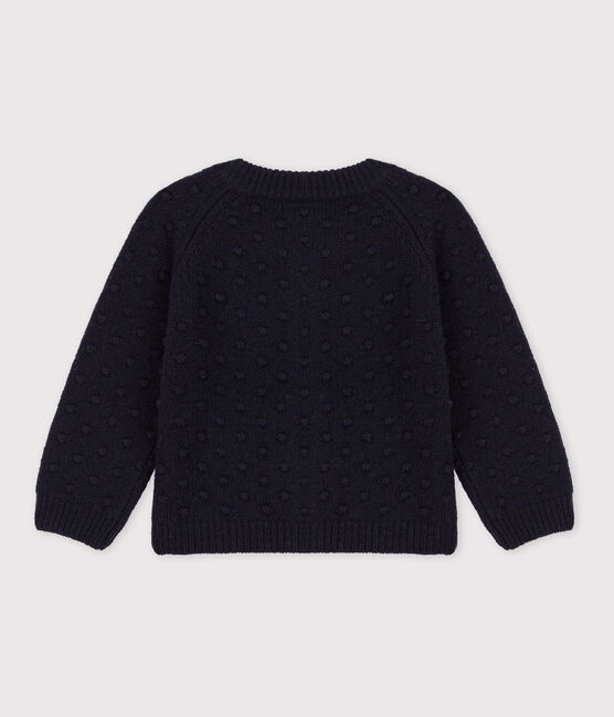Cardigan bébé en tricot en laine bleu SMOKING