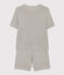Pyjacourt en coton femme gris CHATON CHINE