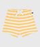 Short b&eacute;b&eacute; en &eacute;ponge ray&eacute; jaune/blanc