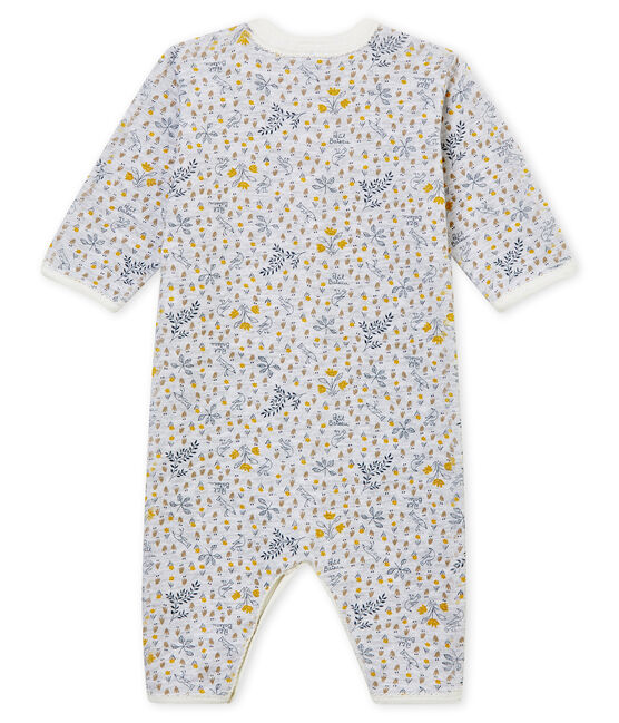 Dors bien sans pieds bébé fille en côte gris POUSSIERE/blanc MULTICO
