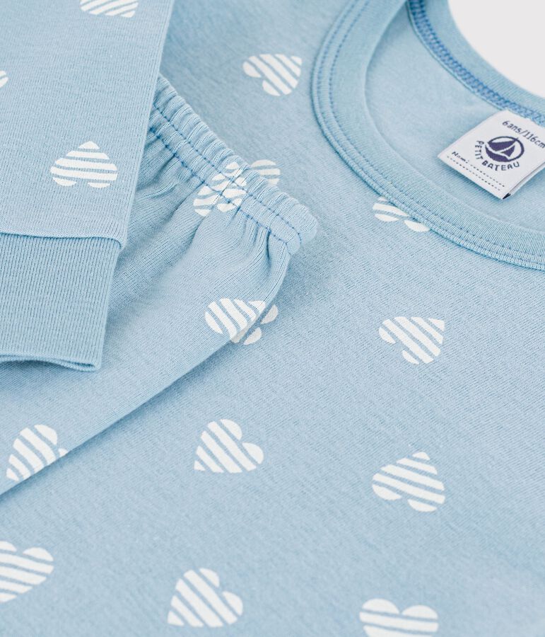 Pyjama enfant en coton imprim&eacute; c&oelig;urs MIMI/ ECUME