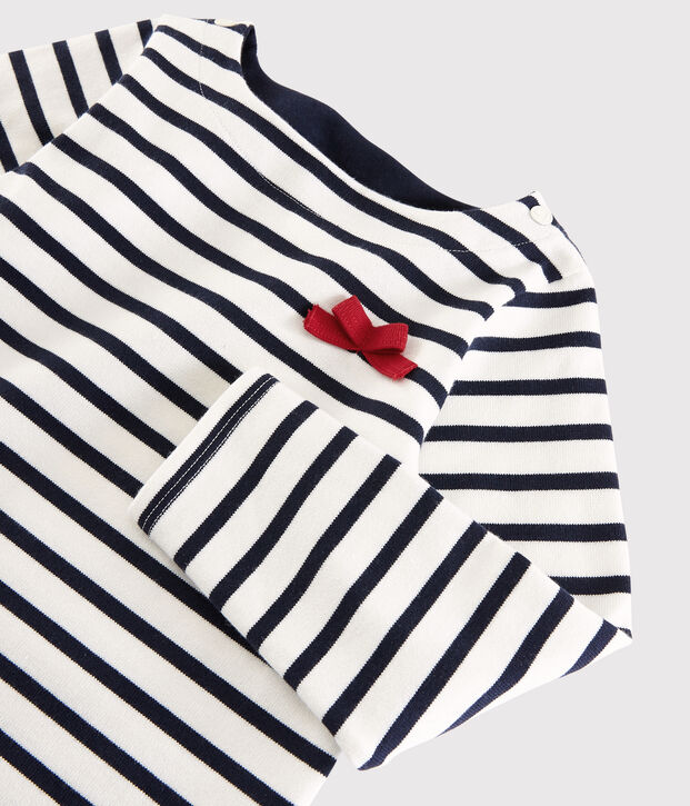 Marini&egrave;re en jersey enfant fille blanc/bleu