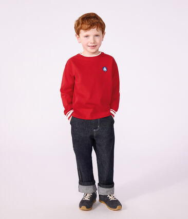 Tee-shirt enfant manches longues en coton uni