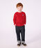 Tee-shirt enfant manches longues en coton uni rouge