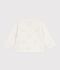 Cardigan b&eacute;b&eacute; en coton &agrave; motifs c&oelig;urs blanc