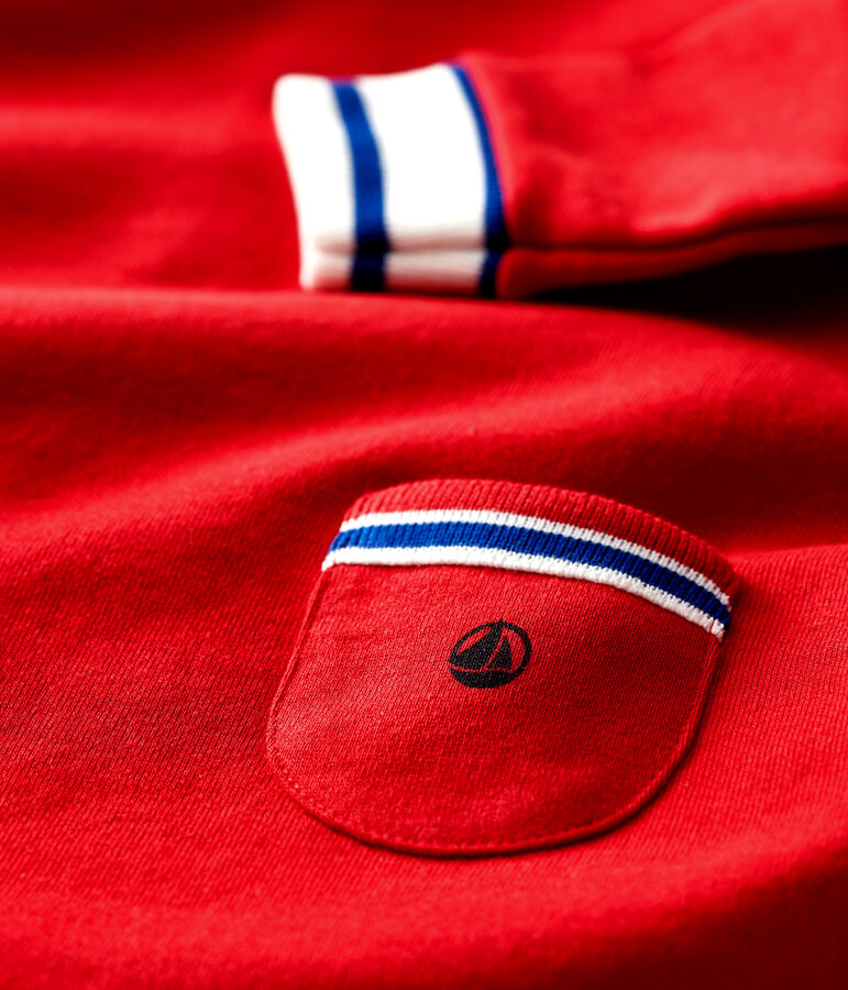 Robe manches longues en molleton b&eacute;b&eacute; fille rouge TERKUIT