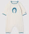 Combinaison longue jacquard bébé en tricot blanc MARSHMALLOW
