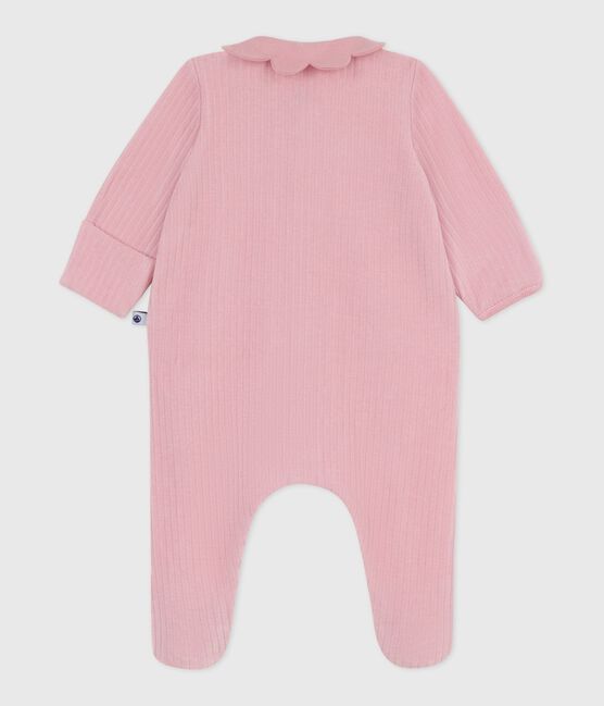 Pyjama bébé en velours à col uni rose CHARME