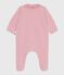 Pyjama bébé en velours à col uni rose CHARME