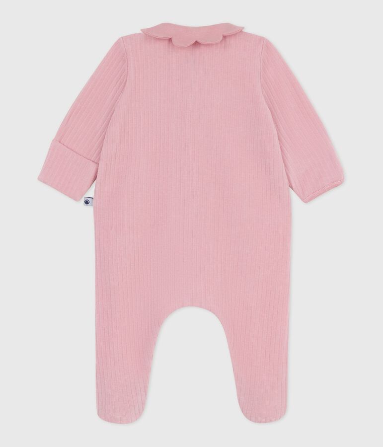 Pyjama b&eacute;b&eacute; en velours &agrave; col uni rose CHARME