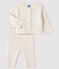 Ensemble blanc 2 pièces bébé en tricot blanc MARSHMALLOW