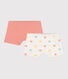 Lot de 2 shorties enfant en coton long imprimé cœurs
