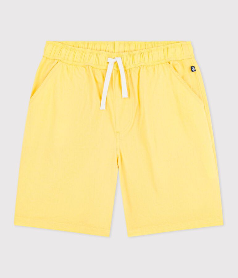 Bermuda short enfant en coton uni jaune