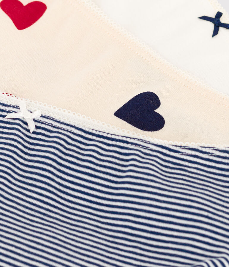 Lot de 3 shorties tricoeurs en coton  petite fille multicouleur