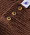 Cardigan bébé mixte laine et coton marron BROWN