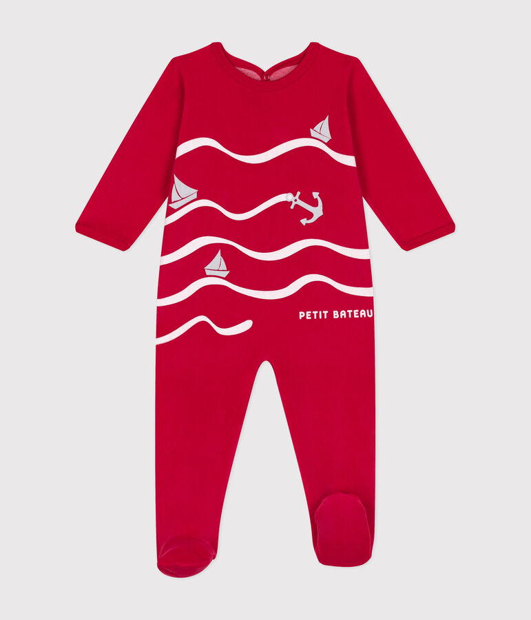 Dors bien en velours b&eacute;b&eacute; rouge CORRIDA