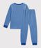 Pyjama enfant en velours &agrave; motif Paris bleu