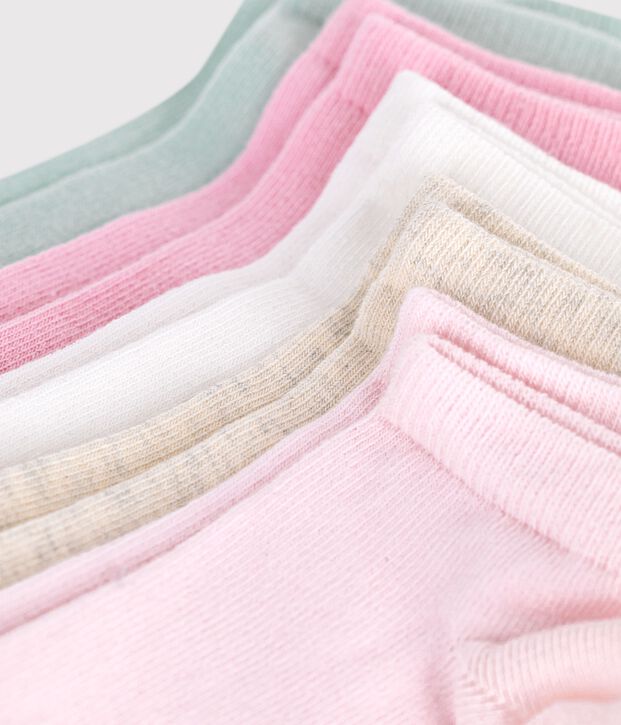 5 paires de chaussettes enfant en coton unies multicouleur