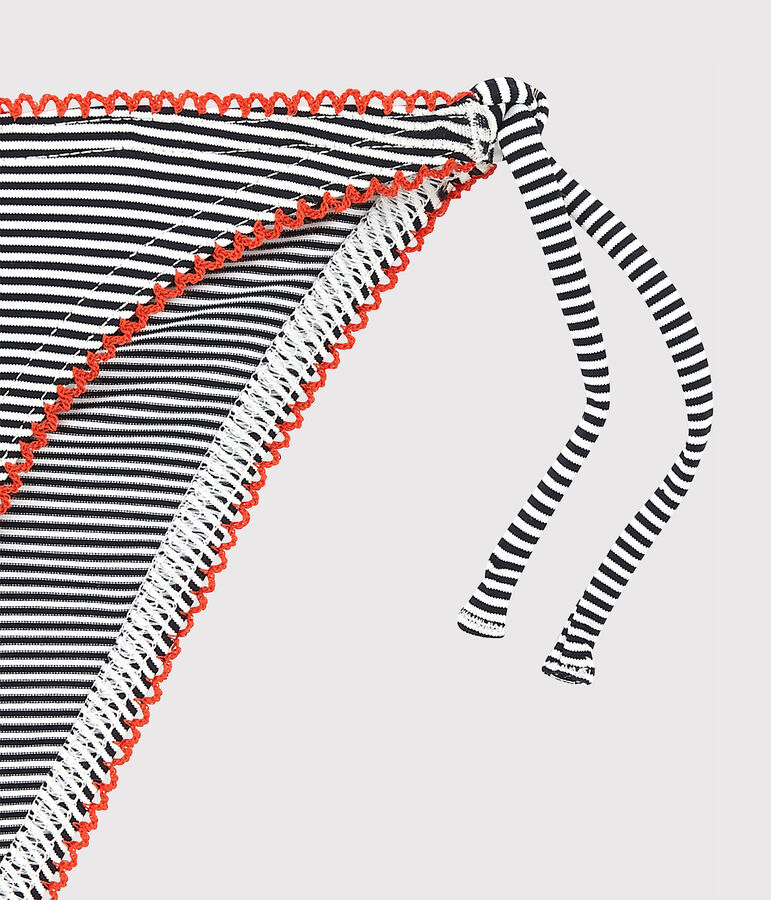 Maillot de bain 2 pi&egrave;ces fille bleu ABYSSE/blanc LAIT