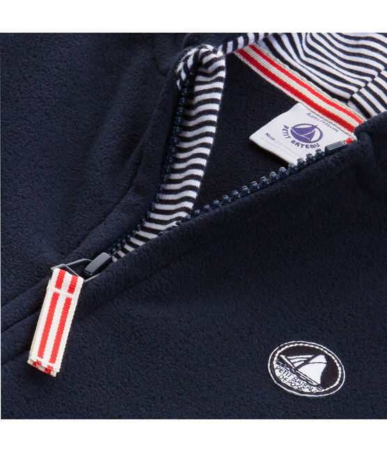 Sweat shirt zippé en polaire bleu ABYSSE