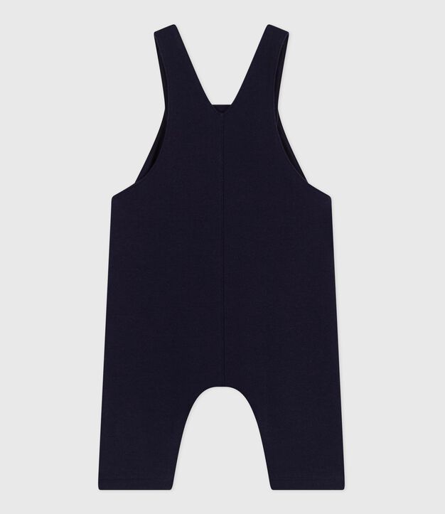 Salopette jambes longues b&eacute;b&eacute; en coton unie bleu marine