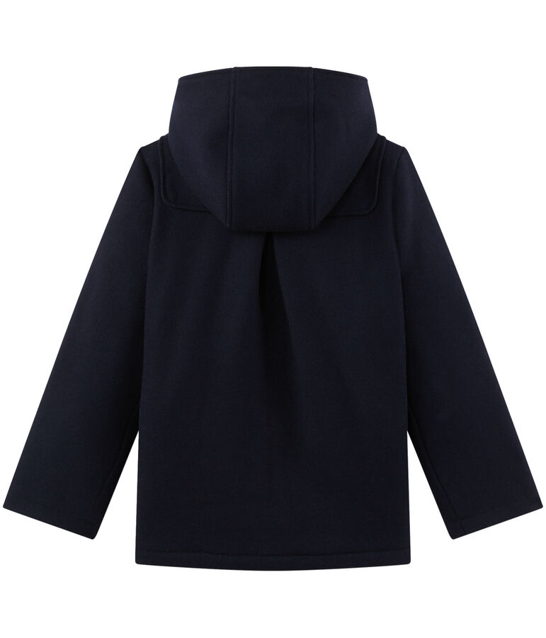 Duffle coat fille en drap de laine bleu