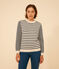 Pull en coton marinière Femme blanc AVALANCHE/bleu SMOKING