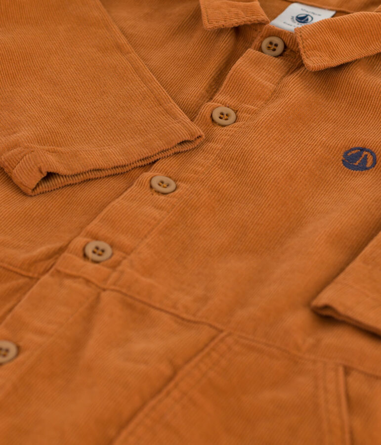 Combinaison b&eacute;b&eacute; longue en velours fin marron