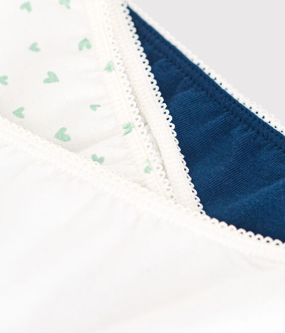 Lot de 3 shorties enfant en coton et élasthanne imprimé cœurs variante 1