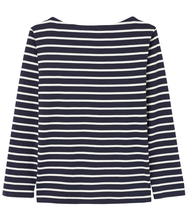 T-shirt mixte ray&eacute; bleu/blanc