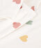 Pyjama cœur petite fille en velours blanc MARSHMALLOW/blanc MULTICO