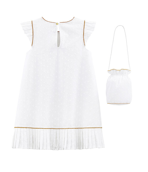 Robe et son sac de c&eacute;r&eacute;monie enfant fille blanc