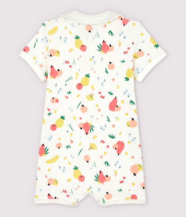 Combicourt fruits b&eacute;b&eacute; fille en coton blanc/multicouleur