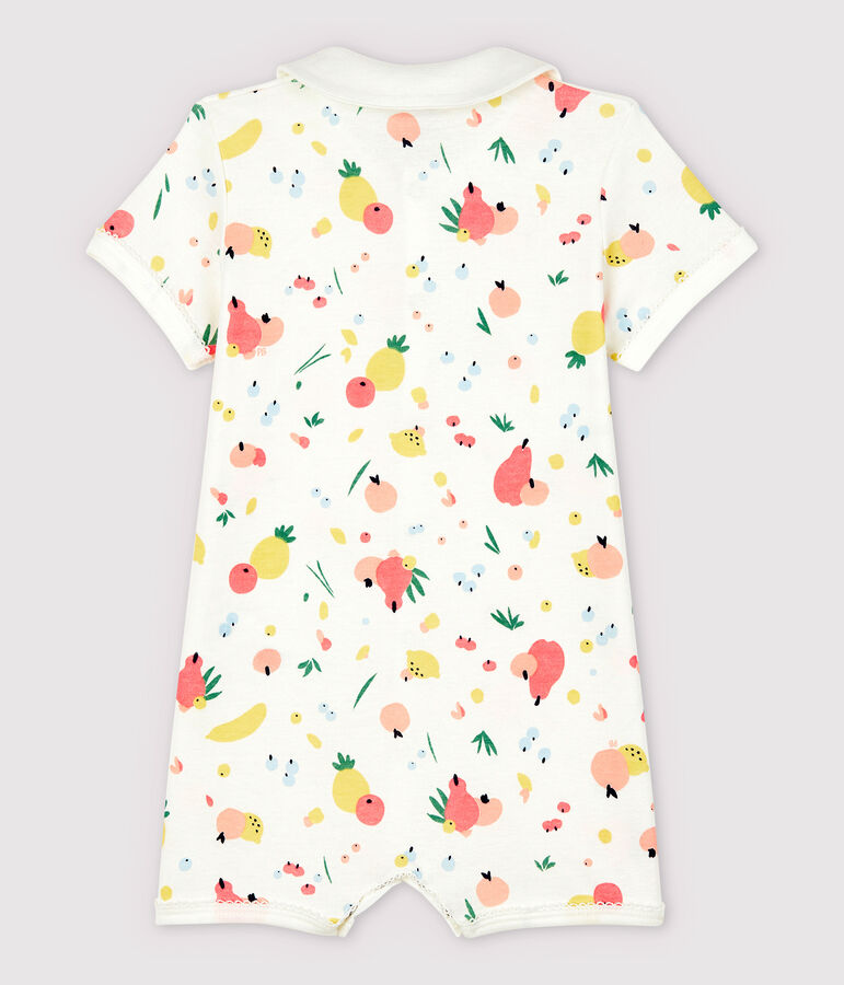 Combicourt fruits b&eacute;b&eacute; fille en coton blanc MARSHMALLOW/blanc MULTICO