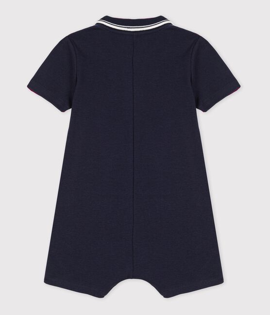 Combinaison courte en coton bébé bleu SMOKING
