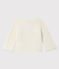 Cardigan laine et coton point mousse bébé fille blanc MARSHMALLOW