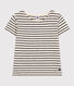 Tee-shirt rayé en jersey flammé enfant fille