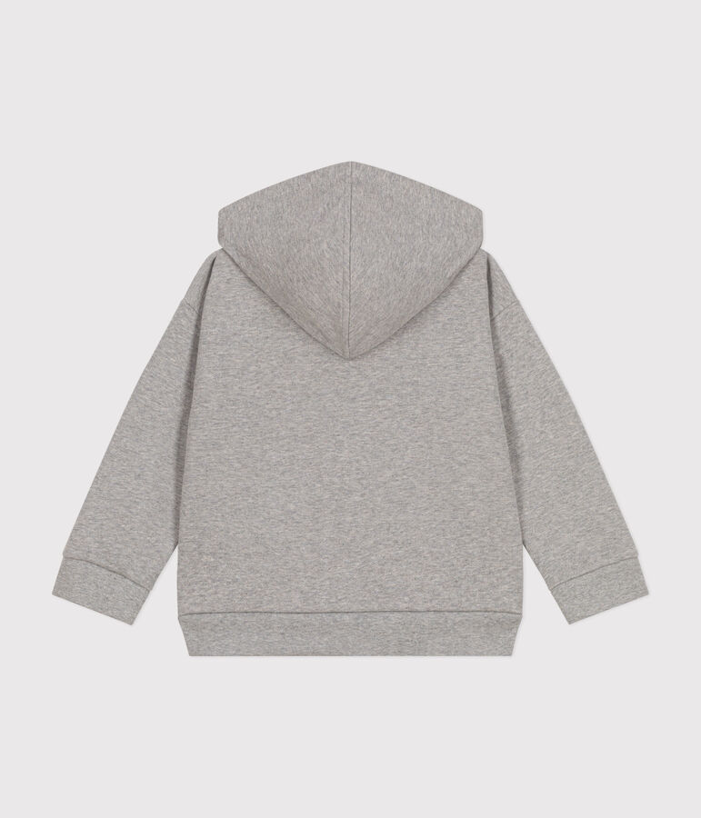 Sweatshirt zipp&eacute; &agrave; capuche en molleton enfant gar&ccedil;on gris CHATON CHINE