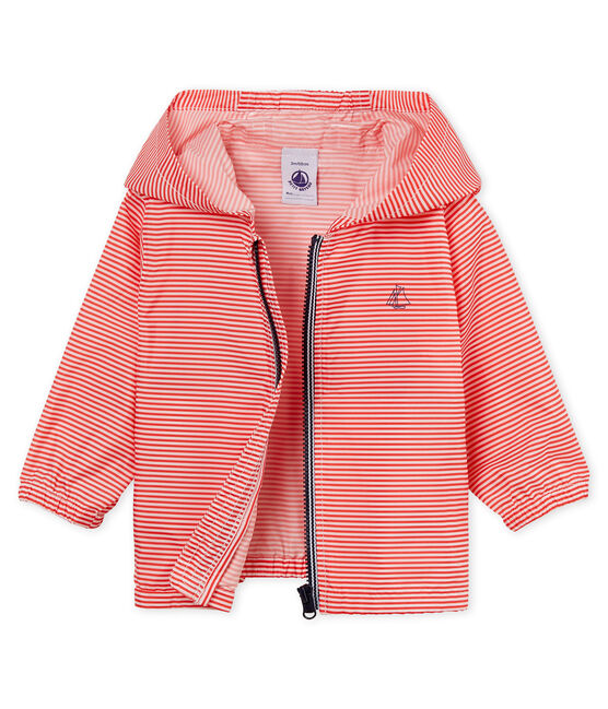 Coupe-vent rayé bébé mixte rose GROSEILLER/blanc MARSHMALLOW