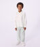 Chemise enfant en coton manches longues unie blanc ECUME